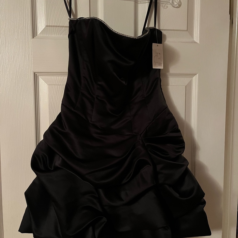 Black Strapless Cocktail Dress